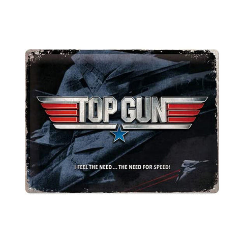 Nostalgic-Art Large Metal Sign Plaque Top Gun The Need For Speed 30x40cm