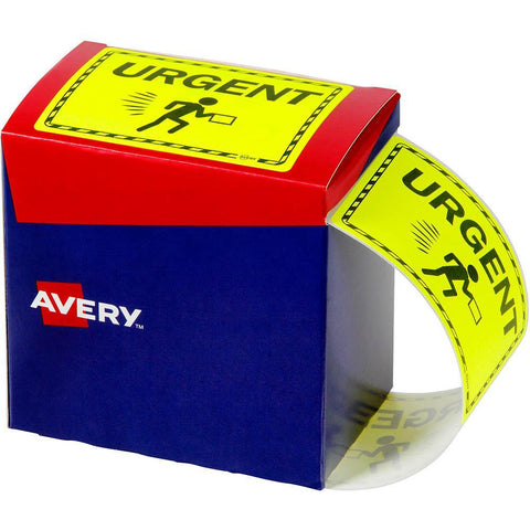 Avery 932616 Message Label Urgent 75x99.6mm Fluoro Yellow Pack 750