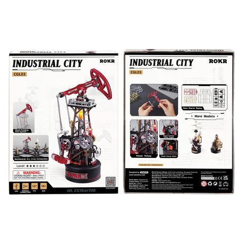 Robotime Industrial City Mechmix Oil Pump Jack