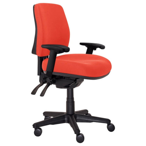 Buro Roma 3 Lever Mid Back With Seat Slide With Arms Red