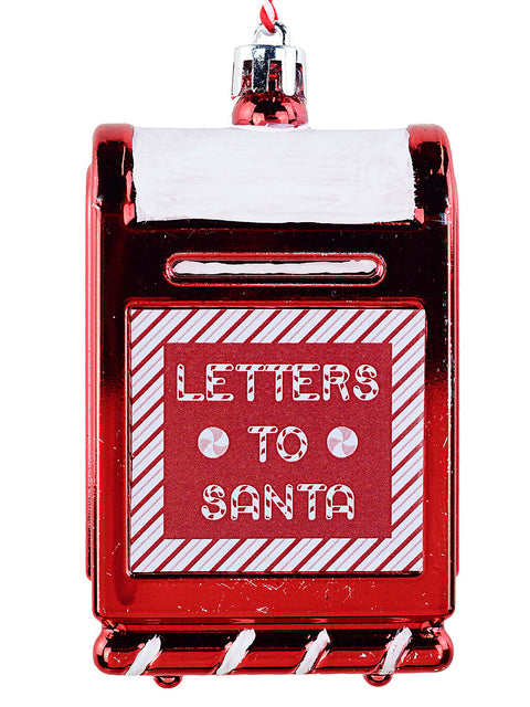 Christmas Warehouse - DECR2684 Whimsical Red & White Letters To Santa Mailbox Tree Ornament | 90mm Red & White