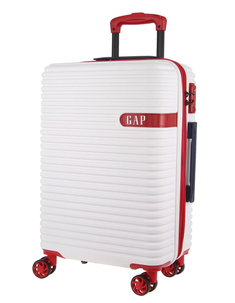 GAP Hard-Shell Suitcase 4 Wheel Hidden Pocket Cabin Luggage 56cm White
