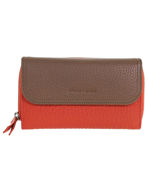 Pierre Cardin Women's Tri-Fold Tab Protected RFID Wallet 17cm Orange/Taupe