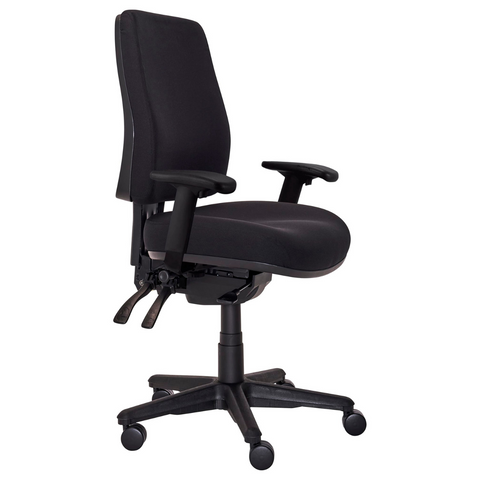 Buro Roma 3 Lever High Back With Seat Slide With Arms Black