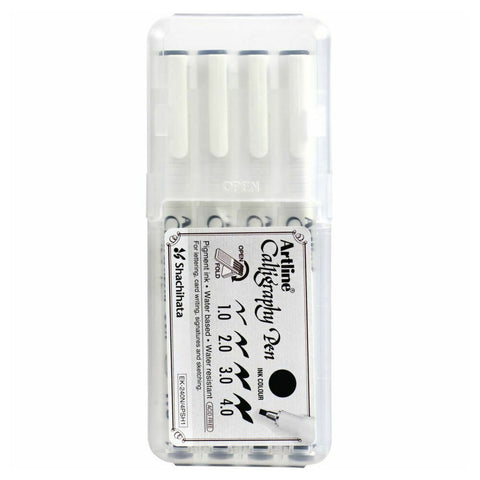 Artline Calligraphy Pen Black (4-Piece)