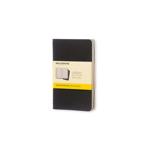 Moleskine Cahier Soft Cover Notebook Grid Set Pocket (Black) [3-Pieces]