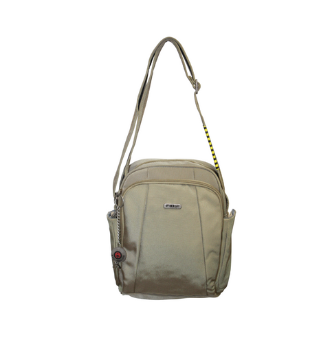 FIB Mens Tablet Crossover Travel Wallet Crossbody Shoulder Bag - Sand