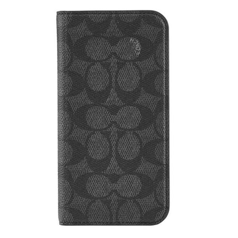 Coach Folio Case for iPhone 16 Pro - Signature Charcoal