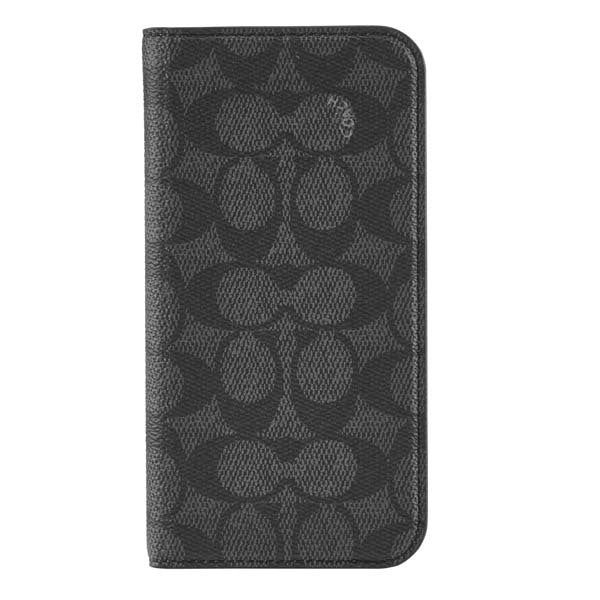 Coach Folio Case for iPhone 16 Pro - Signature Charcoal - JB Hi-Fi