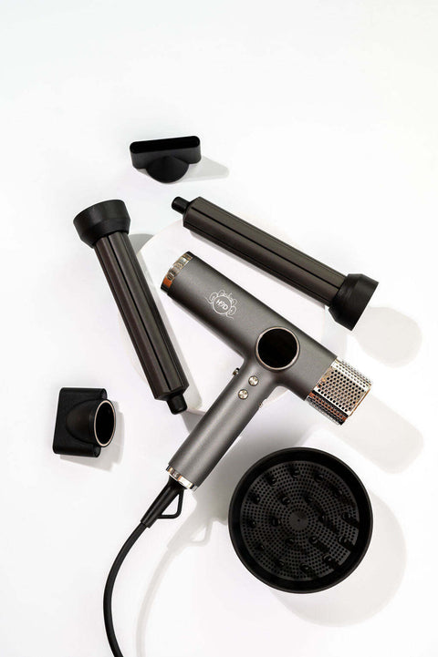 H2D 4-in-1 Xtreme Ionic Magnetic Hairdryer + Styler Styling Iron - Space Grey