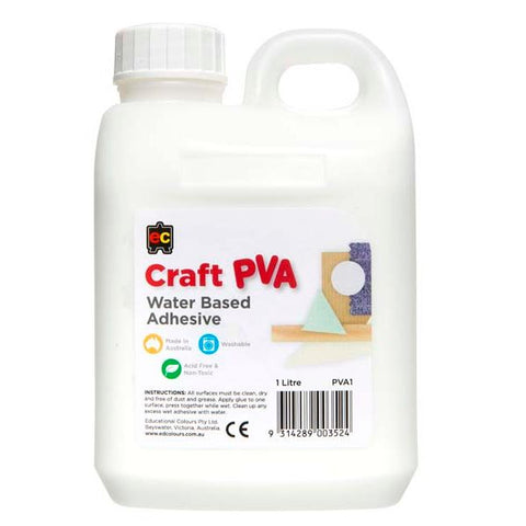 Educational Colours Water Based PVA Craft Glue 1ltr