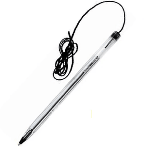 Bic Cristal Ball Point Pen Corded String Black Pack 12 10247