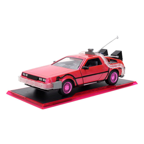 Jada 1:24 Pink Slips Back To The Future Delorean Time Machine Pink Diecast Model