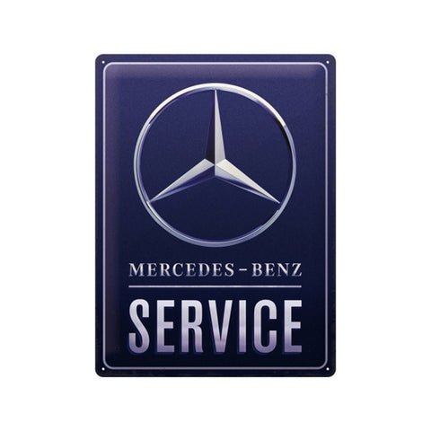 Nostalgic-Art Mercedes Service 30x40cm Large Metal Tin Sign Plaque - Blue