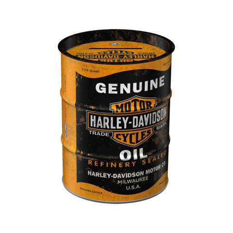 Nostalgic-Art Money Box Oil Barrel Harley-Davidson Genuine 9.3x9.3x11.5cm