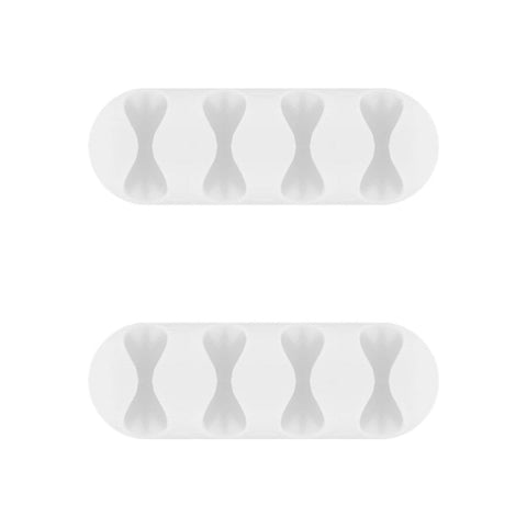 Goobay 2-Pieces 4-Slot Adhesive Cable 6.4cm Organiser (White)