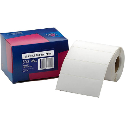 Avery 937109 Address Label 102x36mm Roll (White) [Box 500]