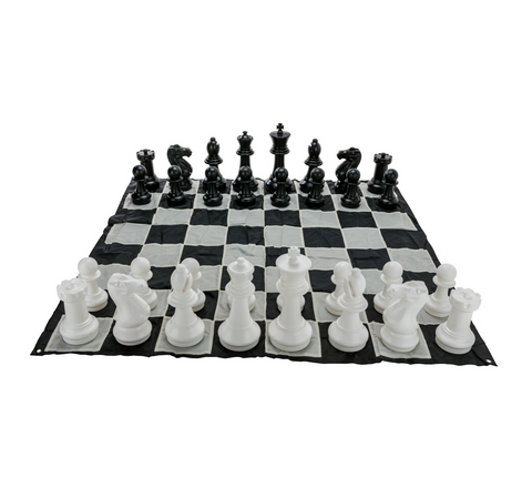 Jenjo Games Mega Size Plastic Outdoor Chess Game Set with Mat - 1.5m