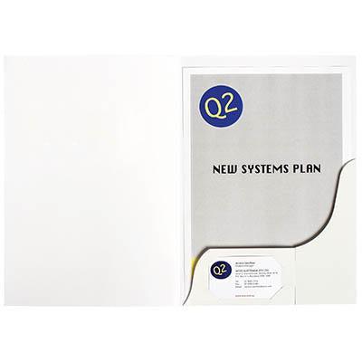 Marbig Presentation Folder A4 Gloss White Pack 20