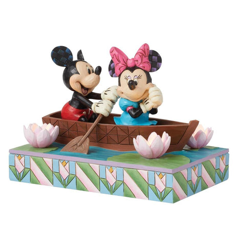 Jim Shore Disney Traditions - Mickey and Minnie LED Love Rowboat