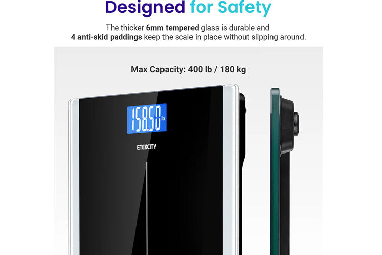 Etekcity Digital Body Weight Bathroom Scale - Black - JB Hi-Fi