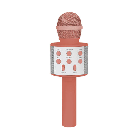 Laser Wireless Karaoke Microphone with Speaker (Sunset Coral)