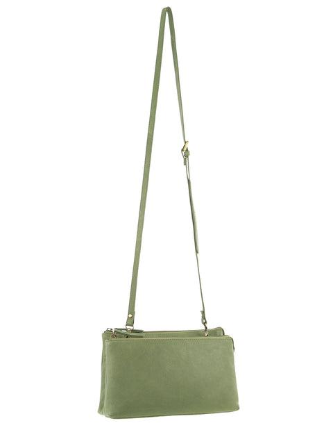 Pierre Cardin Women's Leather Shoulder Crossbody Bag 26x16cm Leaf