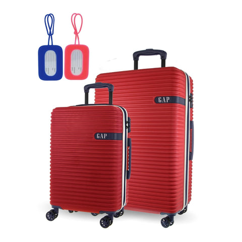 GAP Hard-Shell Suitcase Medium Cabin Luggage Set with Tag (Red) [2-Pieces]