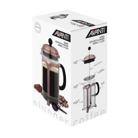 Avanti Domo Copper 4 Cup Coffee Plunger 600ml