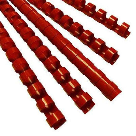 GBC Pack 100 Plastic Binding Comb Round 21 Loop 12mm A4 (Red)