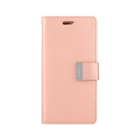 Goospery Rich Diary Case for iPhone 14 Pro Max - Rose Gold