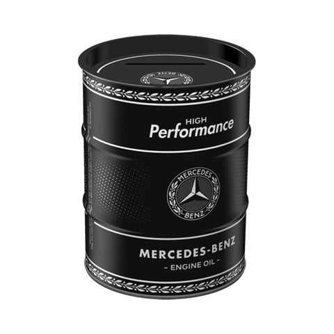 Nostalgic-Art Money Box Oil Barrel Mercedes Benz Engine 9.3x9.3x11.5cm