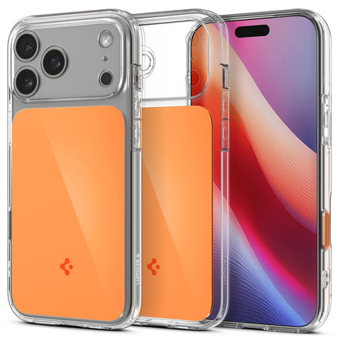 Spigen Apple iPhone 17 Pro Ultra Hybrid T Camera Control Button Cover (MagFit) Case (Glossy Orange)