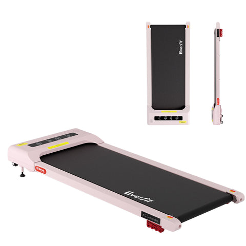Everfit Treadmill Electric Walking Pad Incline Under Desk Home Gym 380mm (Pink)