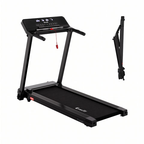 Everfit Treadmill Electric Home Gym Fitness Exercise Knob Foldable 420mm Black