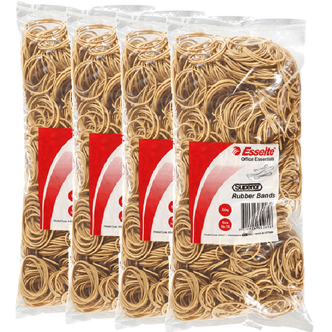 Esselte Superior Rubber Bands Size No.16 500G Bags 4 Pack BULK