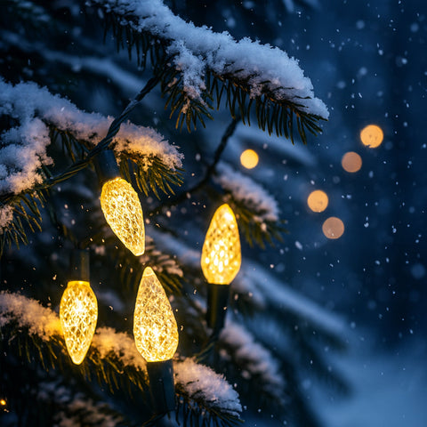 Lexi Lighting C6 Pinecone 200 LEDs Connectable String Christmas Lights Warm White