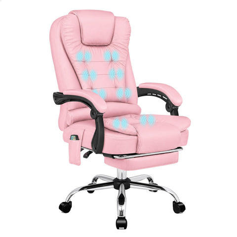 ALFORDSON Office Chair Massage Heated Seat (Pink)