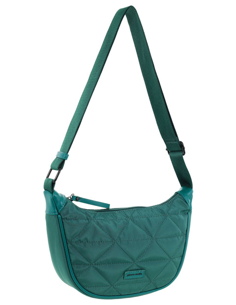 Pierre Cardin Women's Nylon Crescent Shoulder Crossbody Bag 29x9cm Green
