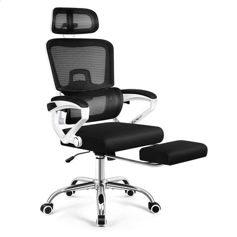 ALFORDSON Mesh Office Chair Ergonomic Executive Computer Recliner Work (White Black)