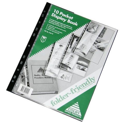 Colby Folder Friendly Display Book A4 (Black) - 10 pocket
