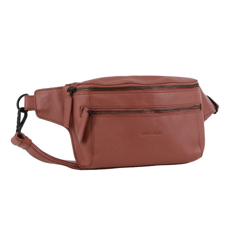 Pierre Cardin Unisex Leather Rustic 3-Way Crossbody Sling Bag 33 cm Rose