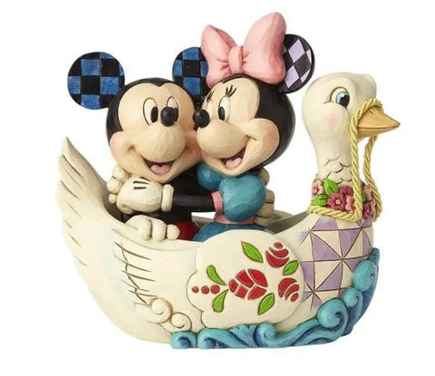 Jim Shore Disney Traditions - Mickey & Minnie Mouse In Swan - Lovebirds