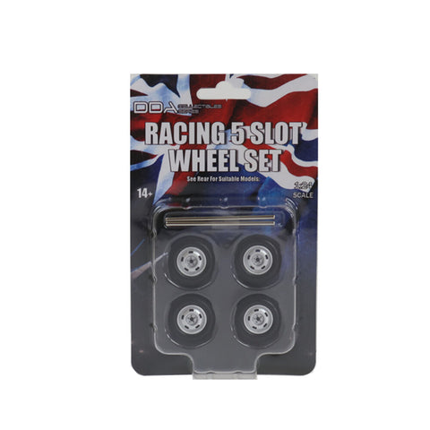 DDA 1:24 4pcs Racing 5 Slot Wheels With Tyres & Axles Suits Holden Ford Model