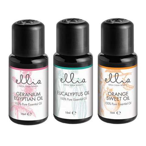 Homedics Ellia Oil 3  Pack (Eucalyptus, Orange, Geranium)