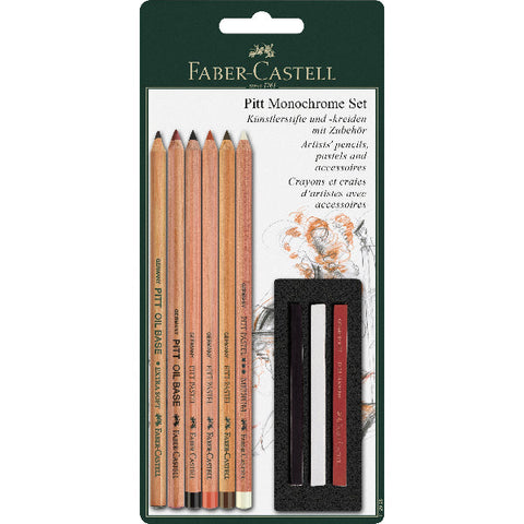 Faber-Castell Pitt Mixed Media, Monochrome, 9Pcs