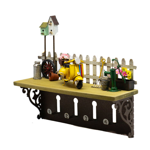 Boyle Shelf Hanging Wall Decor With Hooks Scooter 31cm