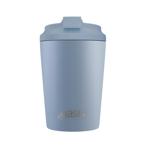 Oasis Ceramic Lined Stainless Steel Double Wall Coffee Cup 360ml - Hazy Blue
