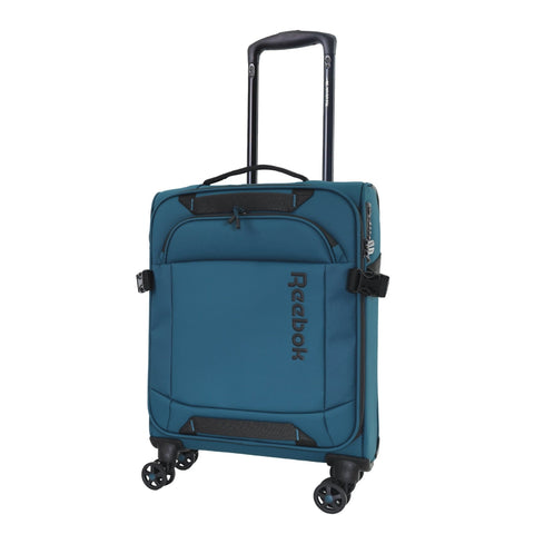 Reebok Pro Cabin Leather Film Soft Shell Suitcase Travel Lauggage 54cm Teal