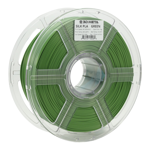 3D META Silk PLA 3D Printing Filament - Green
